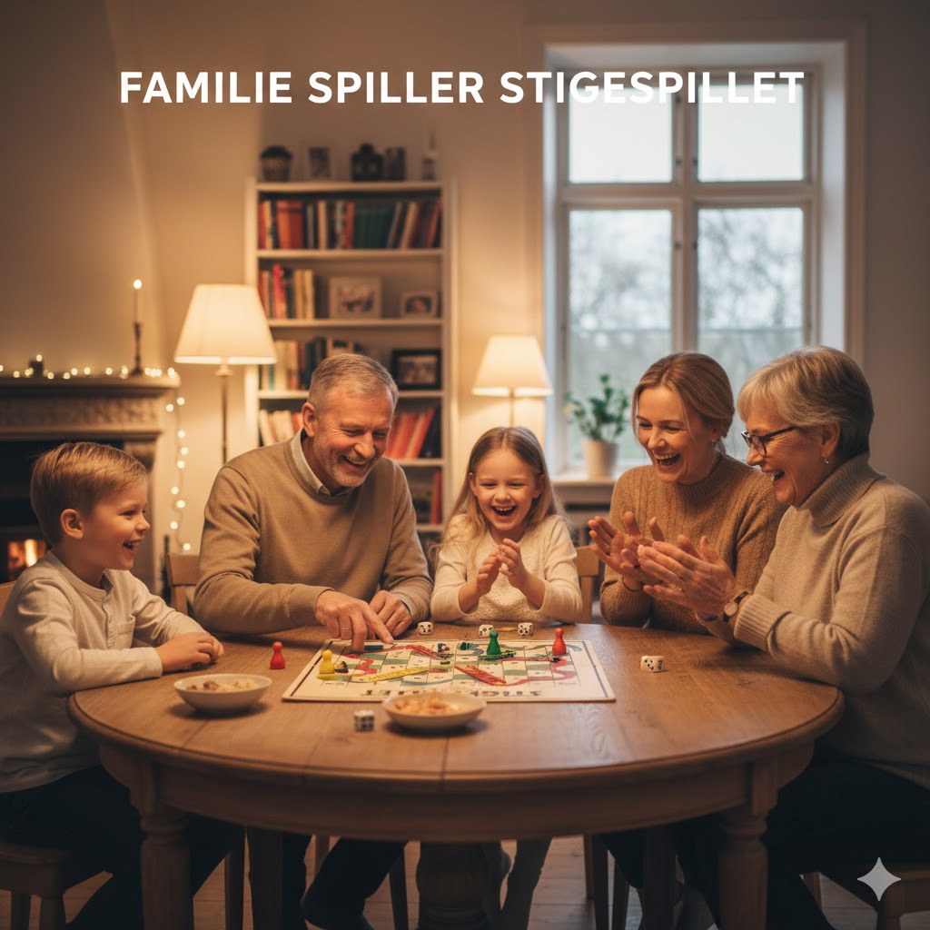 familie spiller stigespill.