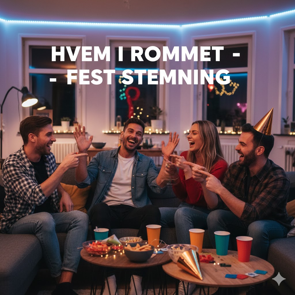 hvem i rommet fest stemning