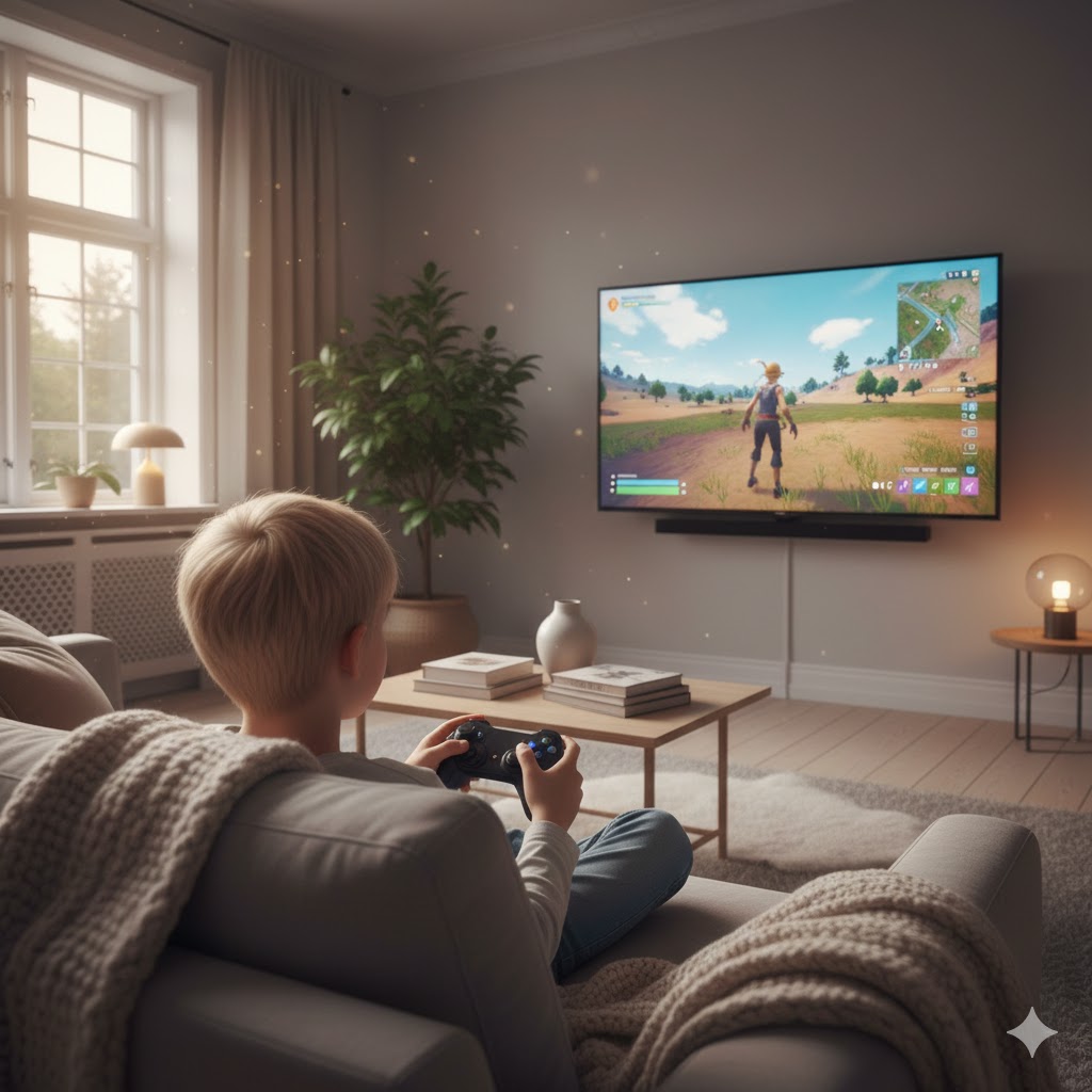 barn spiller fortnite stue